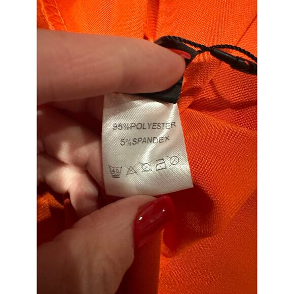 Micas Women's Medium Orange Twist Detail High Slit Sexy Cocktail Midi Skirt - Picture 5 of 5